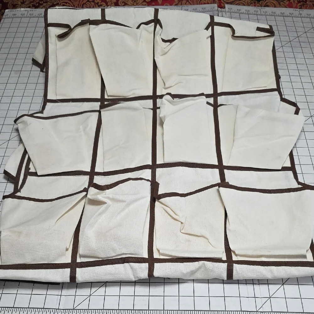 Hanging‎ Shoe Organizer with Brown Trim